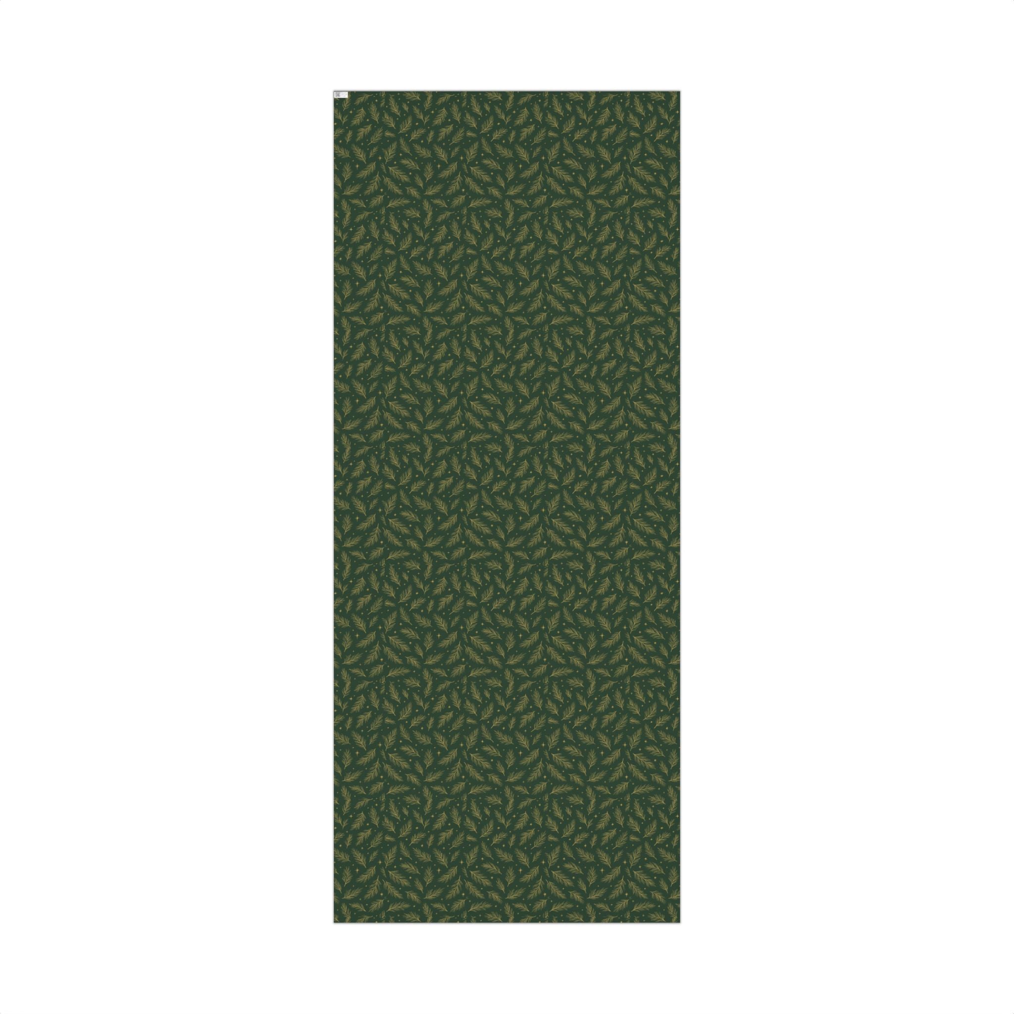Wrapping Paper - Green with Leaves Design - Eco-Friendly Gift Wrap