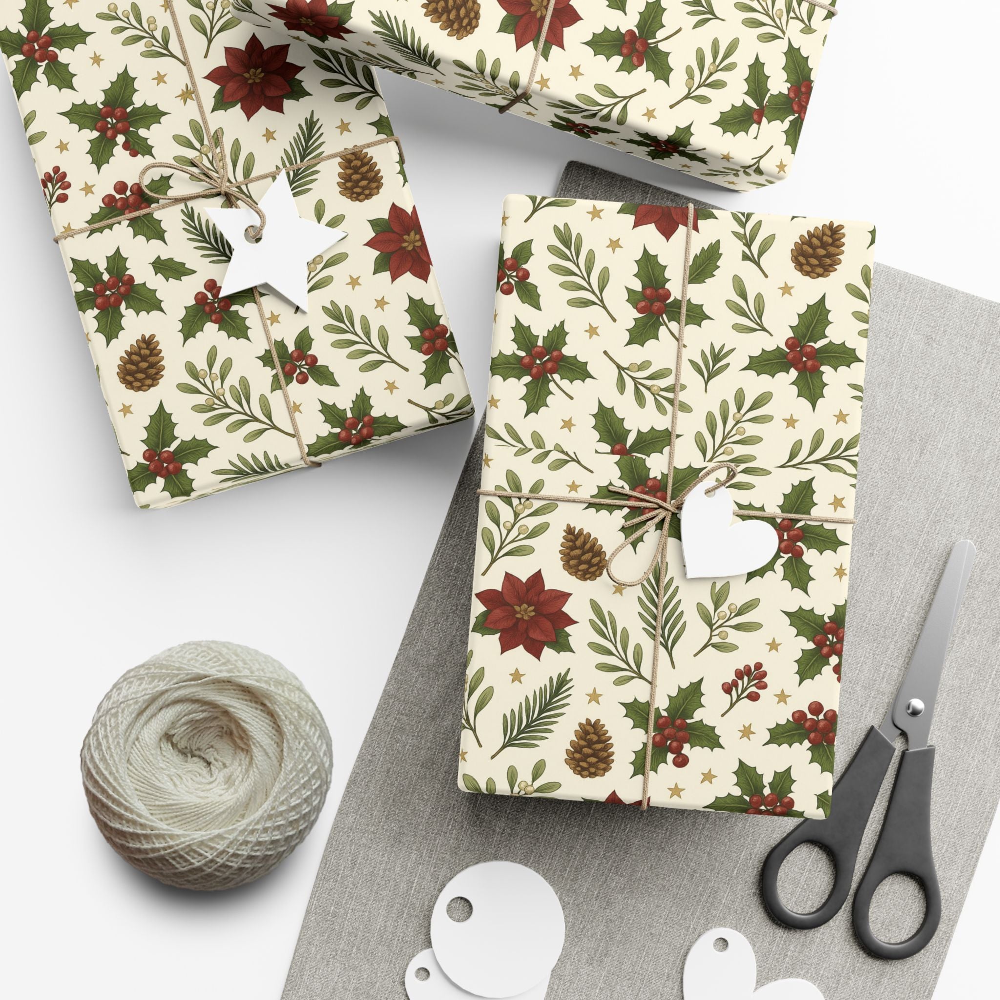 Festive Gift Wrap Papers, Holiday Wrapping Paper, Christmas Gift Wrap, Eco-Friendly Wrapping Sheets, Decorative Wrap for Gifts