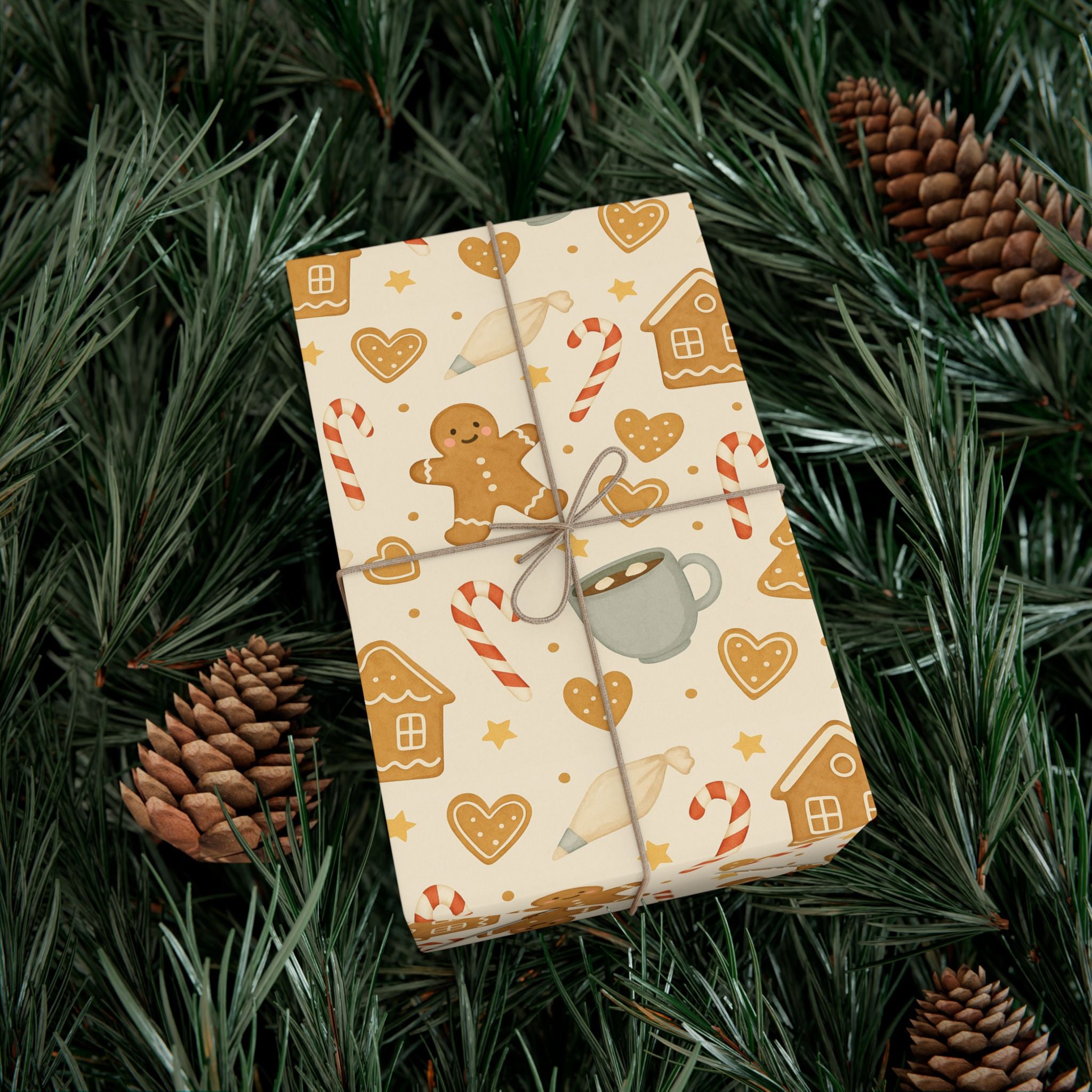 Gingerbread Themed Gift Wrap Papers for Holiday Cheer, Christmas Wrapping Paper, Festive Gift Wrap, Cute Gingerbread Design, [...]