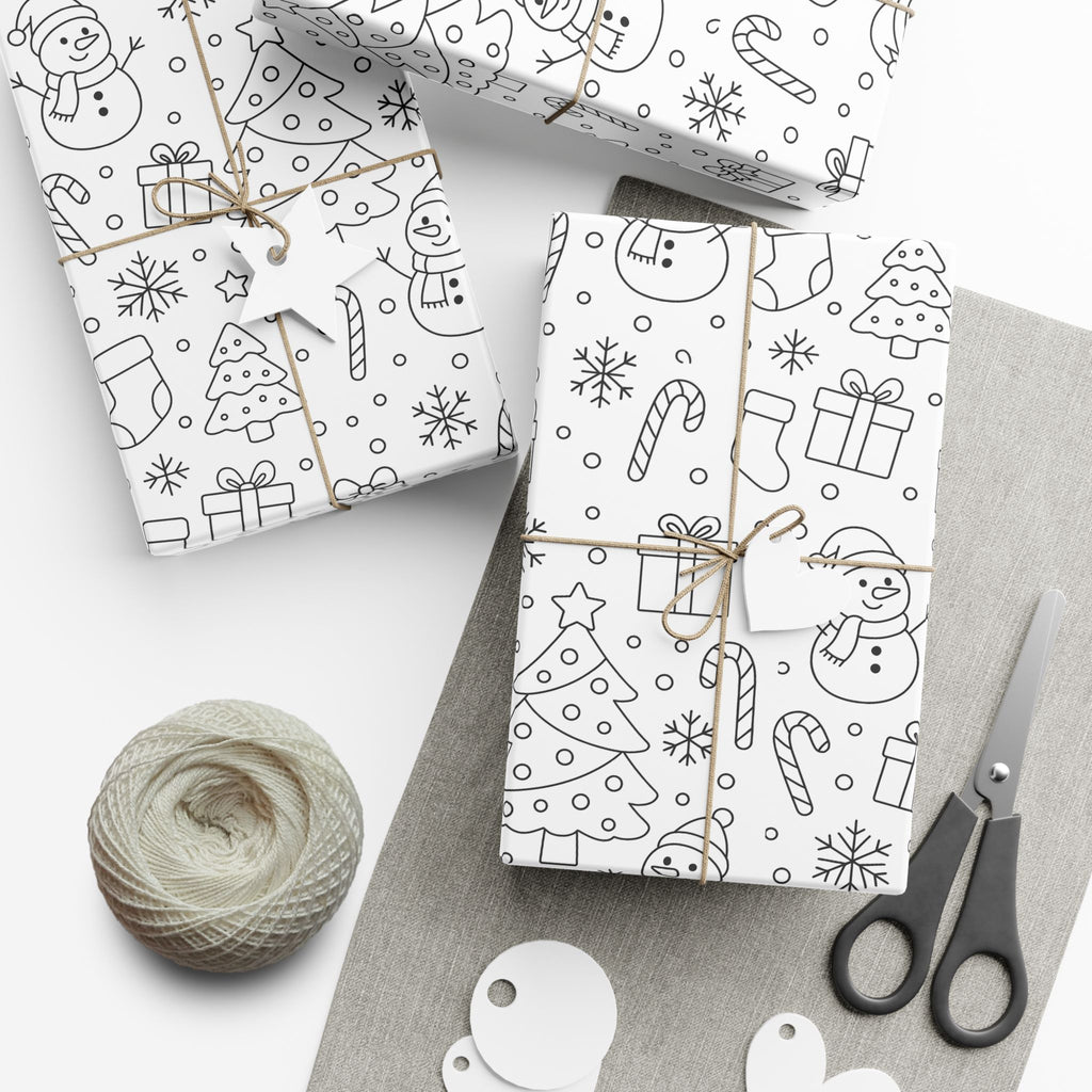 Wrapping Paper - Christmas themed coloring wrapping paper