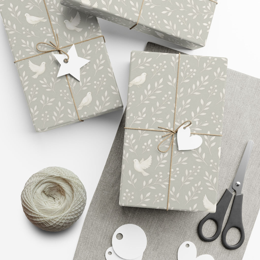 Gift Wrap Papers - Elegant Gray with Birds