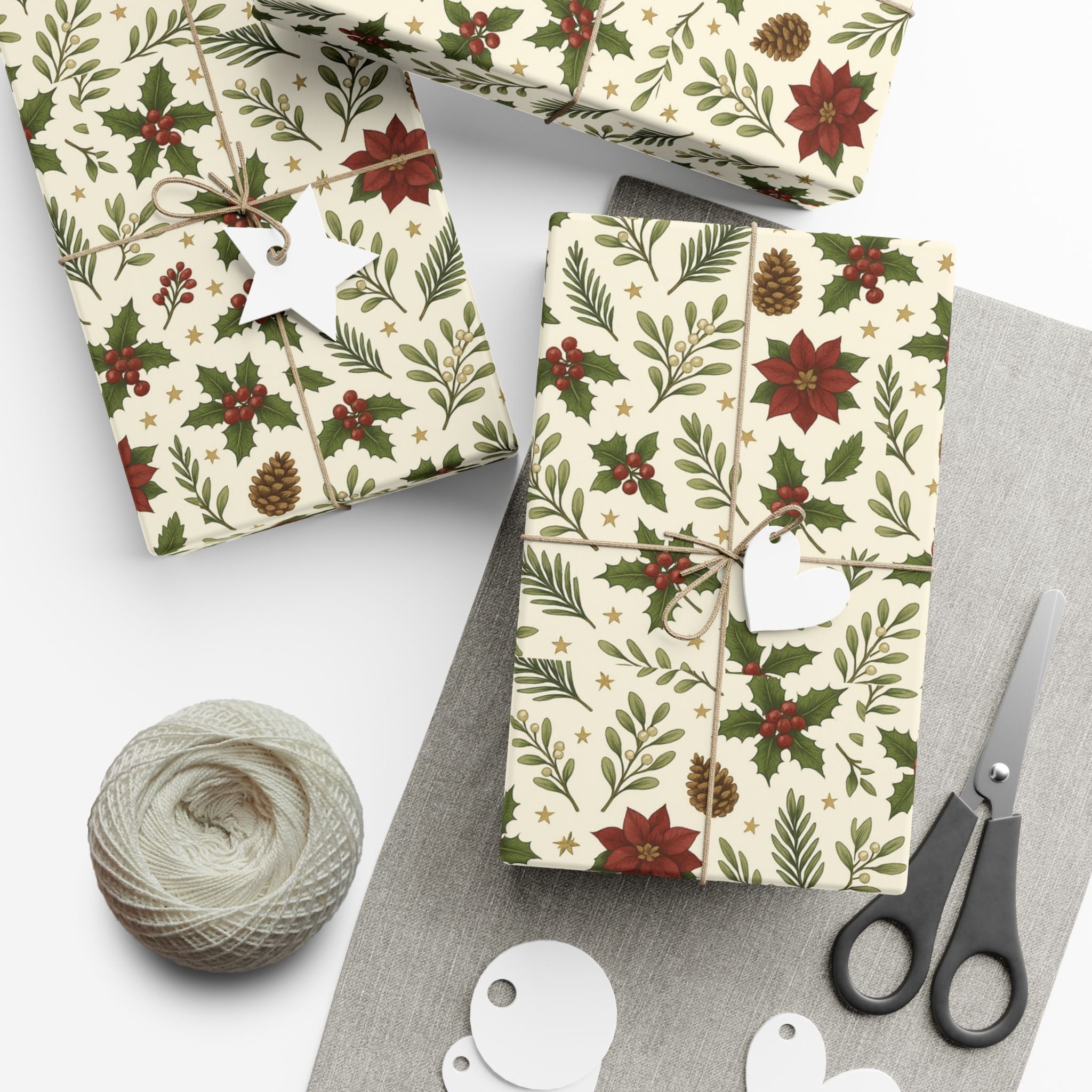 Festive Gift Wrap Papers, Holiday Wrapping Paper, Christmas Gift Wrap, Eco-Friendly Wrapping Sheets, Decorative Wrap for Gifts