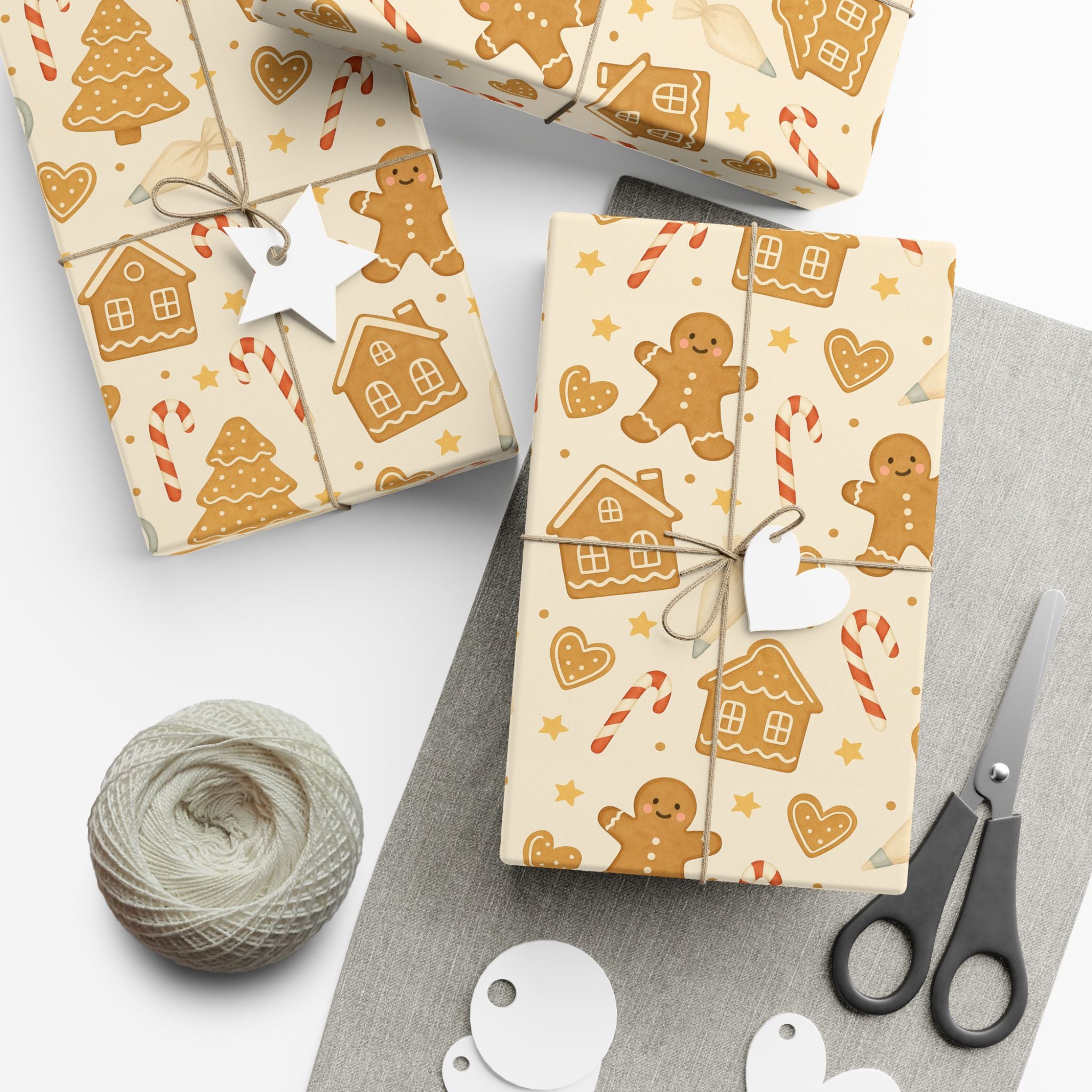 Gingerbread Themed Gift Wrap Papers for Holiday Cheer, Christmas Wrapping Paper, Festive Gift Wrap, Cute Gingerbread Design, [...]