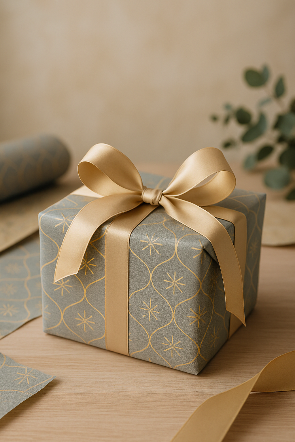 Embossed Dark Gray Wrap – Gold Foil Accent