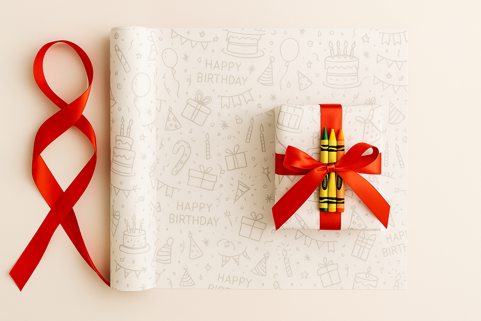 Birthday Coloring Gift Wrap Paper
