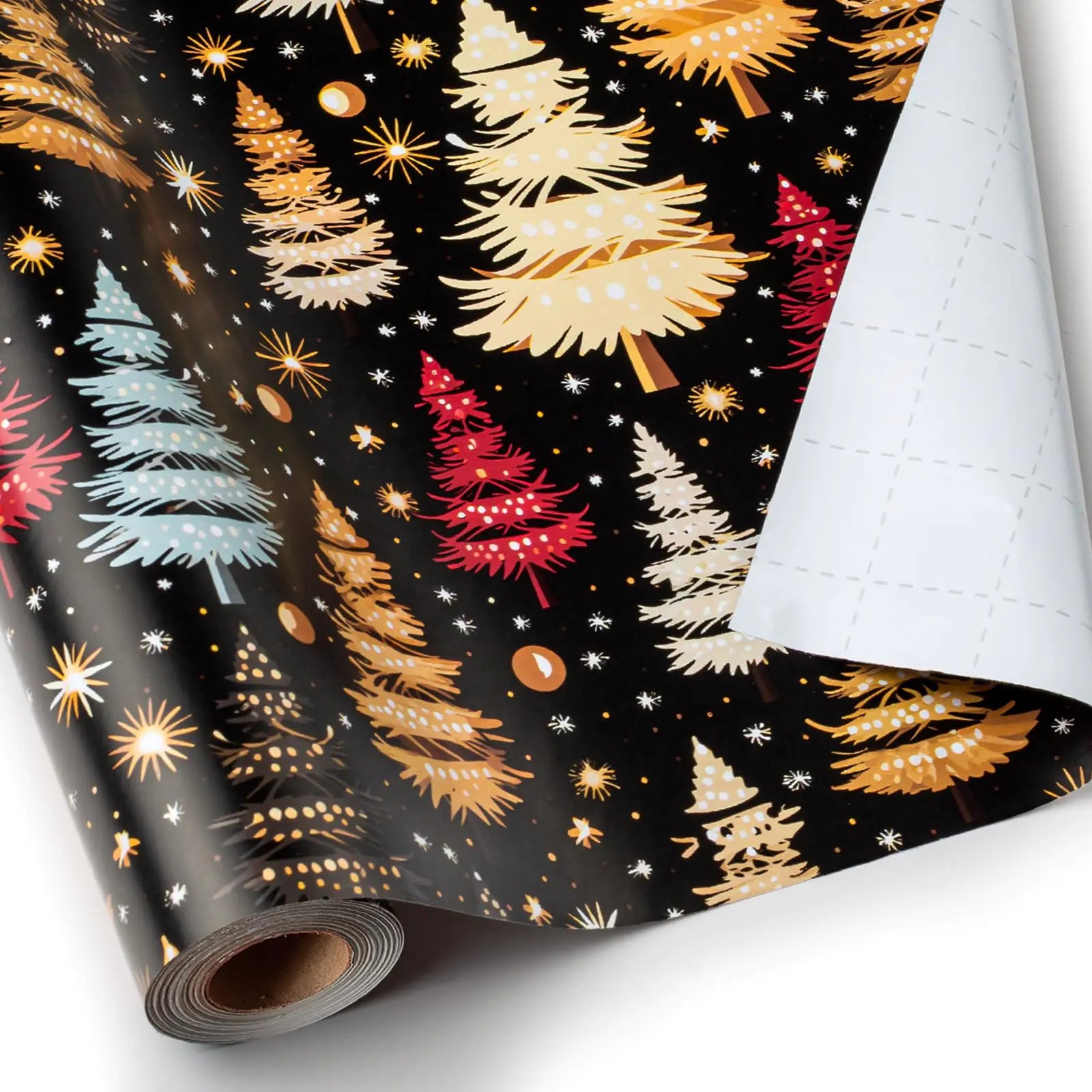 Holiday Foil Tree Mini Roll with Cut-Guide Backing (17″ × 32.8′
