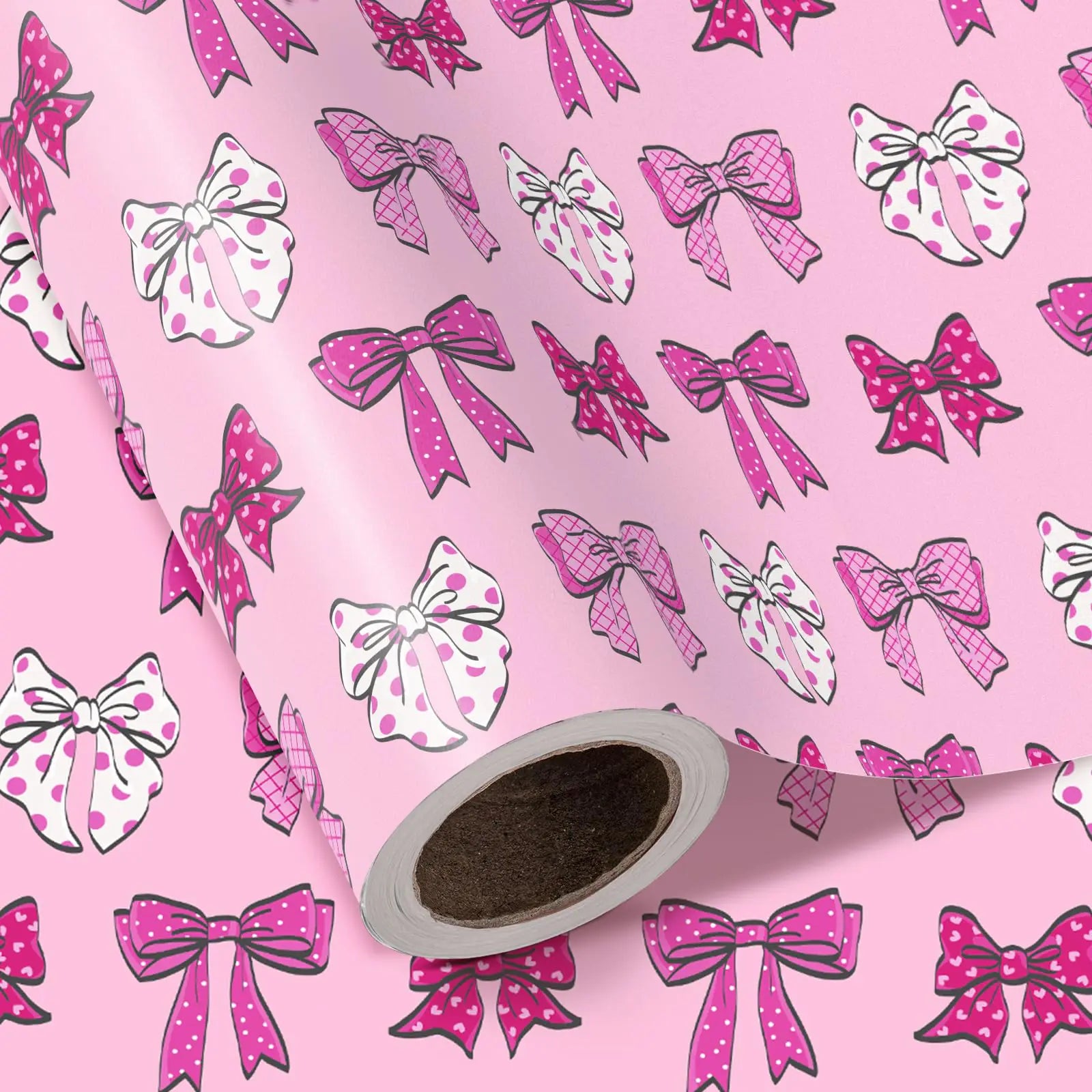 Pink Bow Mini Roll – Charming Pink Bow Design (17″ × 16.5′)