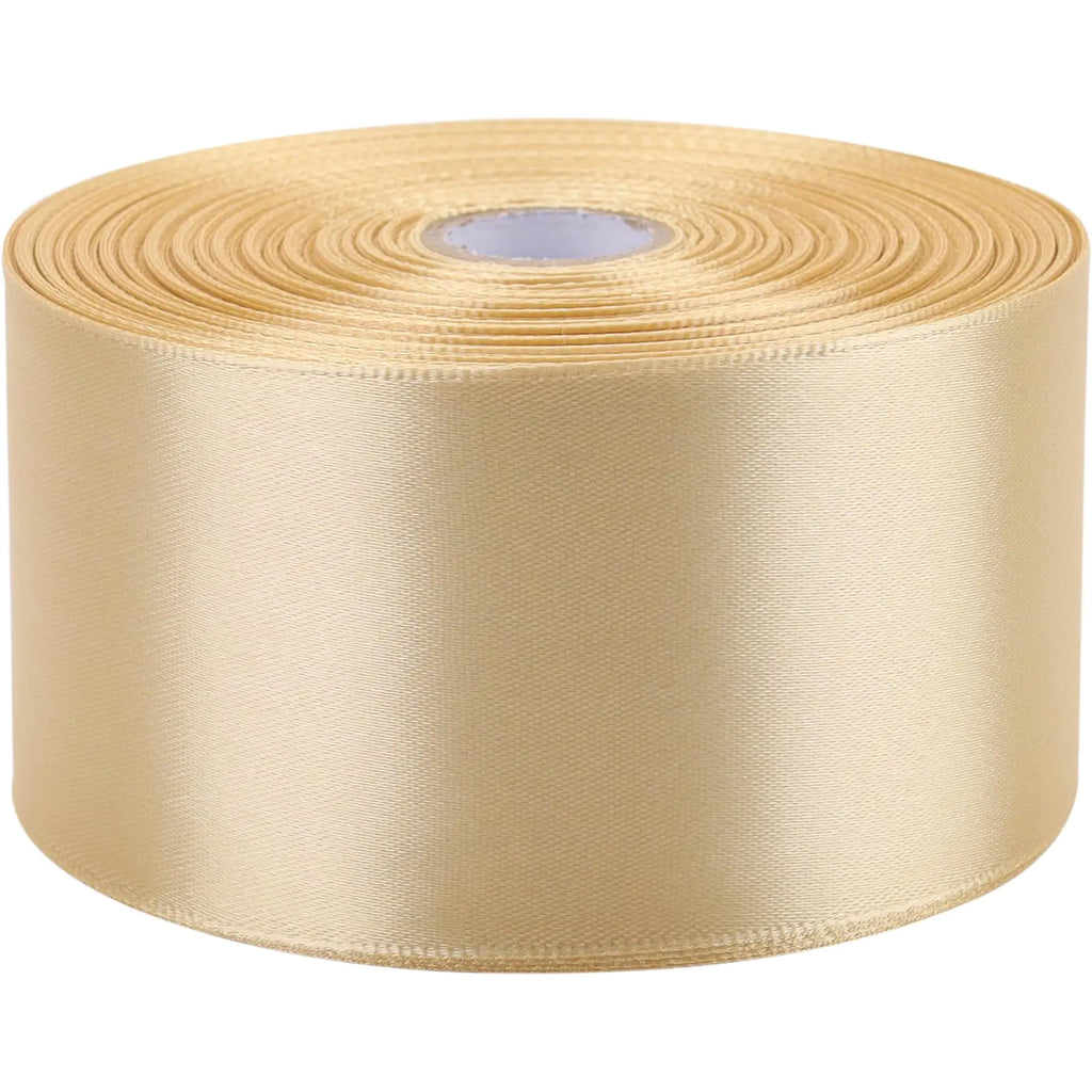 Champagne Gold Satin Ribbon – 2″ × 50 Yards (Luxury Gift Wrap Ribbon)