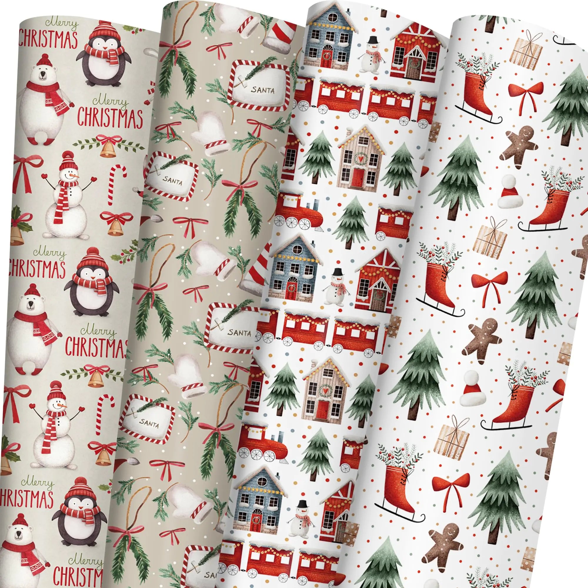 Jumbo Christmas Wrapping Paper Sheet Set – 6 Sheets (28″ × 40″ Each)