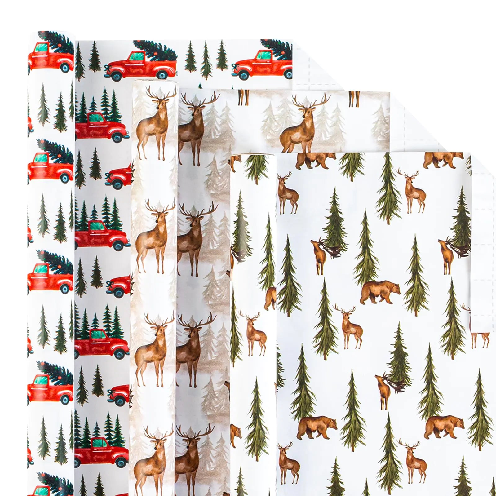 Christmas Wrapping Paper   (Pack of 3 17.3 inch X 120 inch Per roll) 3 Different Scenes for Christmas