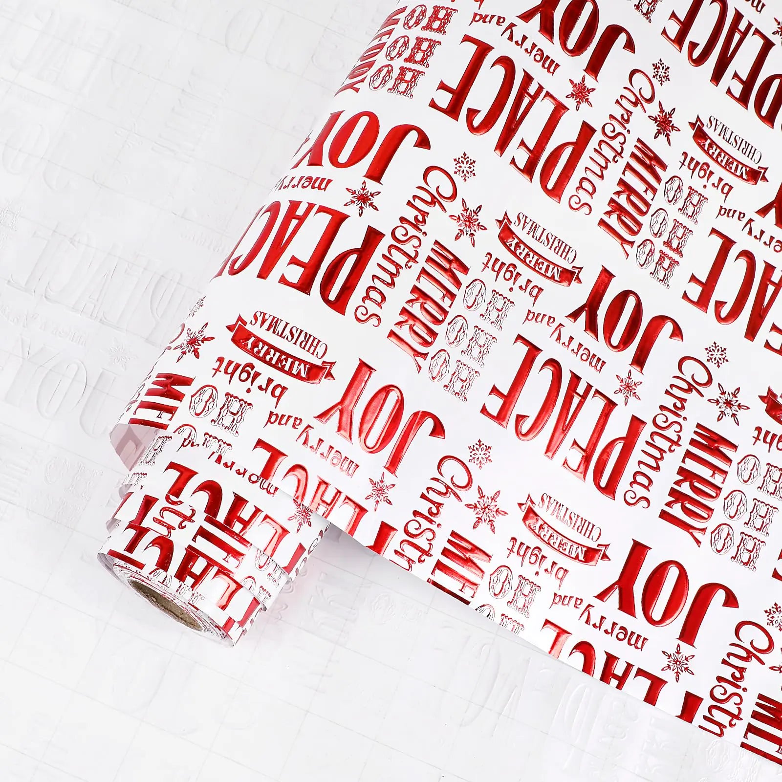 Kimober Embossed Foil Wrapping Paper Roll – 3D Texture + Cut-Guide Backing (17″ × 33′)