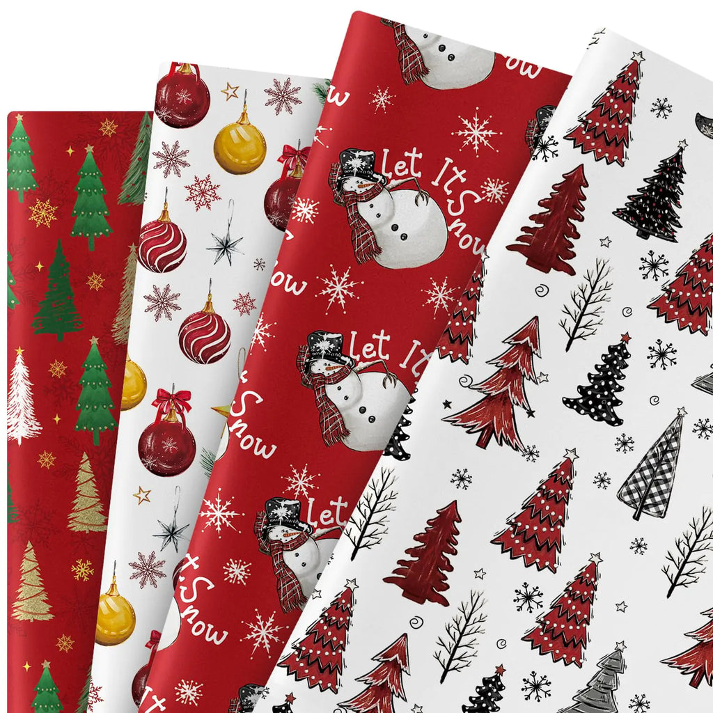 Christmas Wrapping Paper Sheet Set – 12 Designer Sheets (19.7″ × 27.5″ Each)