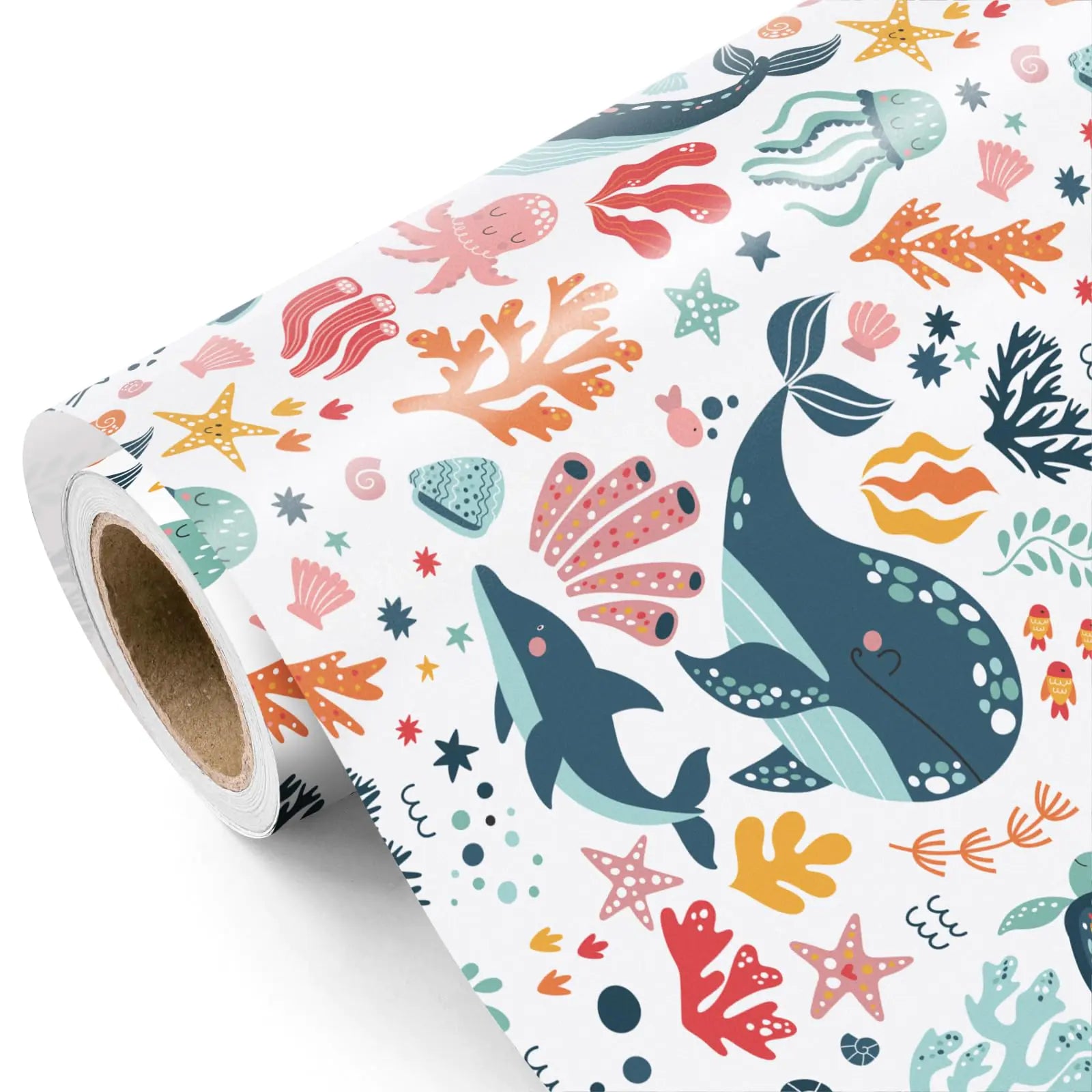 Ocean Wave Wrapping Paper Roll – 17″ × 9.8′ (Marine-Inspired Wrap)