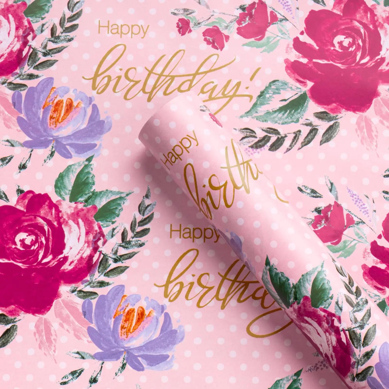 Floral Happy Birthday Mini Roll – 17″ × 16.5′